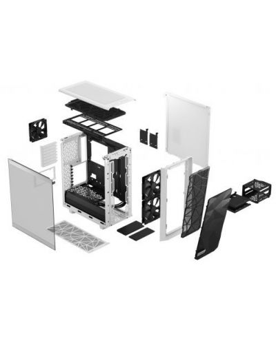 Кутия Fractal Design - Meshify 2 Compact Clear, mid tower, бяла/прозрачна - 5