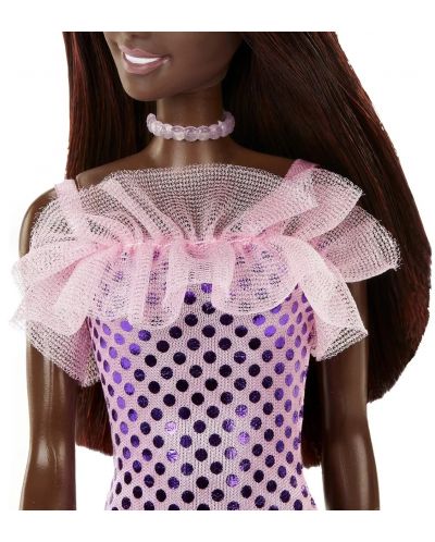 Кукла Barbie - С розова рокля с пайети - 5