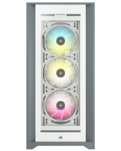 Кутия Corsair - iCUE 5000X RGB, mid tower, бяла/прозрачна - 6