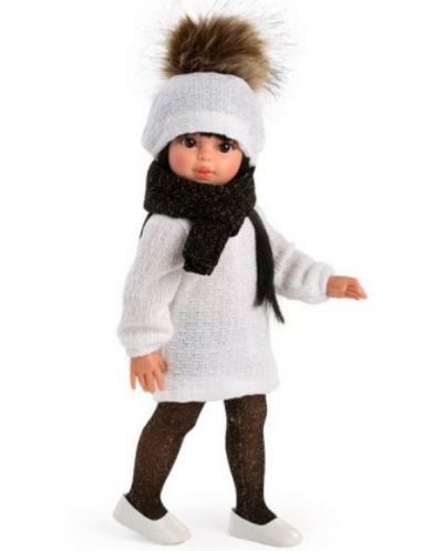 Кукла Asi Dolls - Сабрина с бяла рокля и черен шал, 40 cm - 1