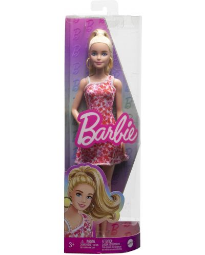 Кукла Barbie Fashionista - С рокля на цветя - 6