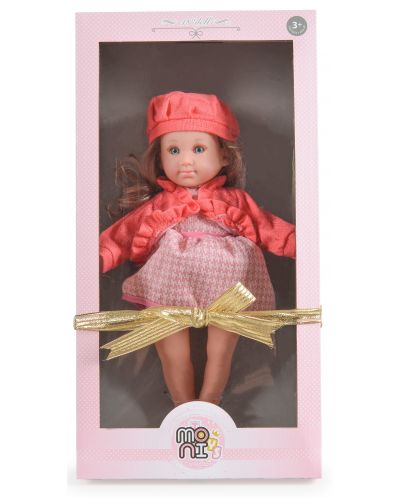 Кукла Moni Toys - С розова рокля, жилетка и шапка, 46 cm - 2