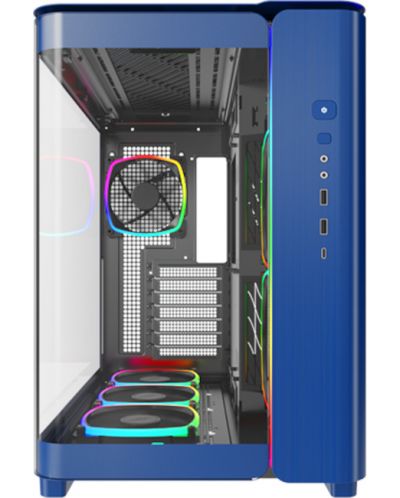 Кутия MONTECH - KING 95 Pro, mid tower, синя/прозрачна - 3