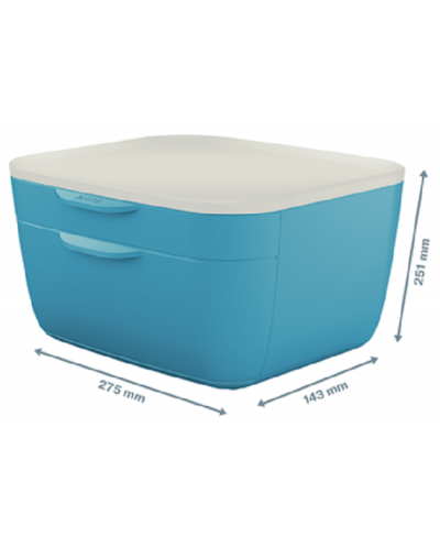 Кутия Leitz Cosy – 2 чекмеджета, синя - 3