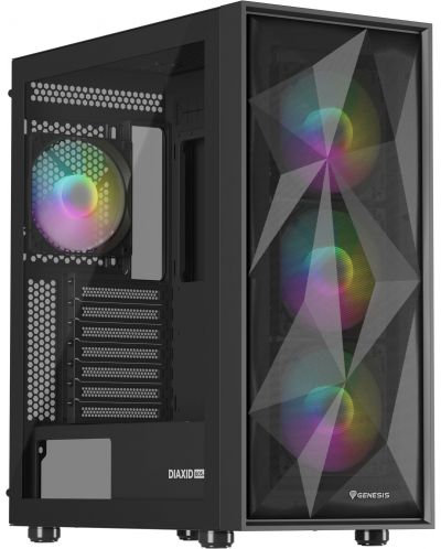 Кутия Genesis  - DIAXID 605 RGB, mid tower, черна/прозрачна - 1