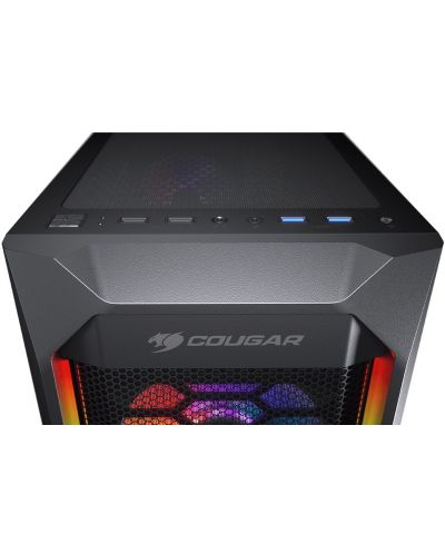 Кутия COUGAR - MX410 Mesh-G RGB, mid tower, черна/прозрачна - 4