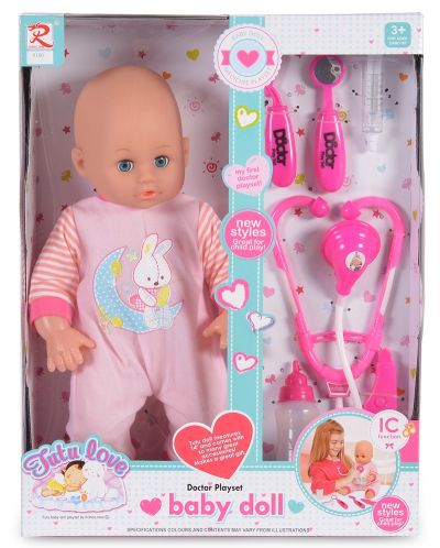 Kукла-бебе Moni - С докторски принадлежности. 36cm - 3