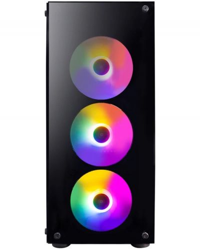 Кутия 1stPlayer - Fire Dancing V3-B RGB, mid tower, черна/прозрачна - 3