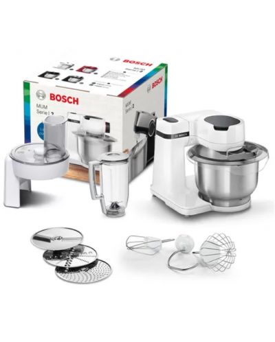 Кухненски робот Bosch - MUMS2EW20, 700 W, 4 степени, 3.8 l, бял - 2