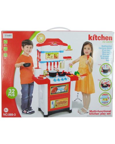 Детска мултифункционална кухня Ocie - Червена - 1