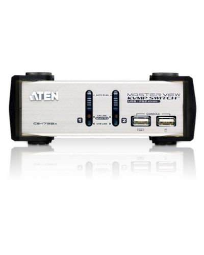 KVMP превключвател ATEN - CS1732A, 2-портов, PS/2-USB, VGA/Audio - 2