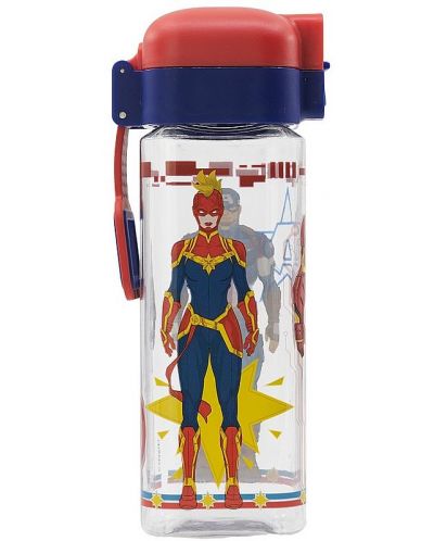 Квадратна бутилка за вода Stor - Avengers, 550 ml - 2