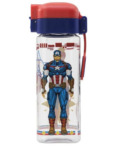 Квадратна бутилка за вода Stor - Avengers, 550 ml - 1