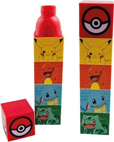 Квадратна бутилка за вода Kids Euroswan - Pokémon, 650 ml - 1