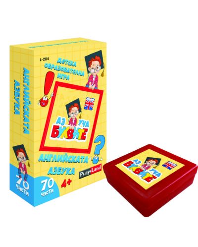 Детска настолна игра PlayLand - Аз уча буквите: Английската азбука - 1