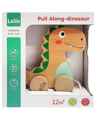 Дървена играчка за дърпане Lelin - Добрият динозавър - 2