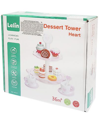 Игрален комплект Lelin - Поднос със сладкиши и кафе - 5
