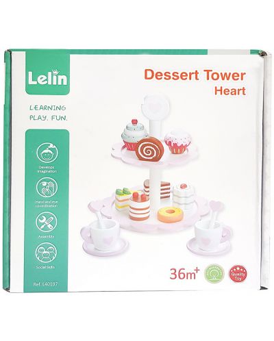 Игрален комплект Lelin - Поднос със сладкиши и кафе - 4