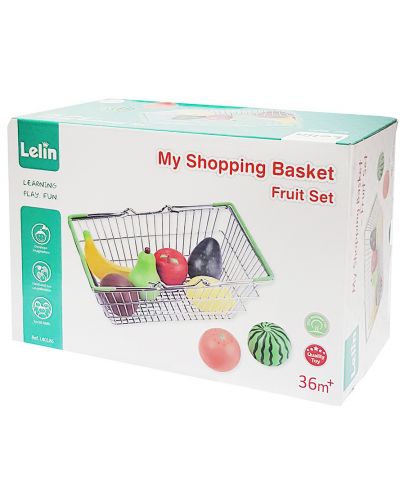 Игрален комплект Lelin - Кошница за пазар с 8 плодове - 2