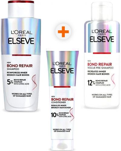 L'Oréal Elseve Комплект Bond Repair - Шампоан, Балсам и Грижа преди измиване, 200 + 150 + 200 ml - 2