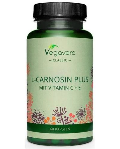 L-Carnosine Plus Mit Vitamin C + E, 60 капсули, Vegavero - 1