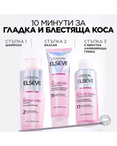 L'Oréal Elseve Ламинираща грижа за коса Glycolic Gloss, 200 ml - 9