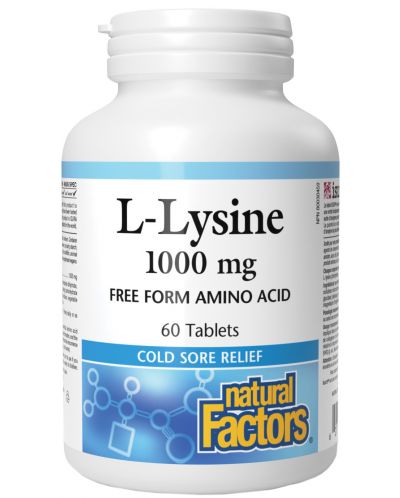 L-Lysine, 1000 mg, 60 таблетки, Natural Factors - 1