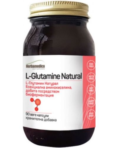 L-Glutamine Natural, 90 капсули, Herbamedica - 1