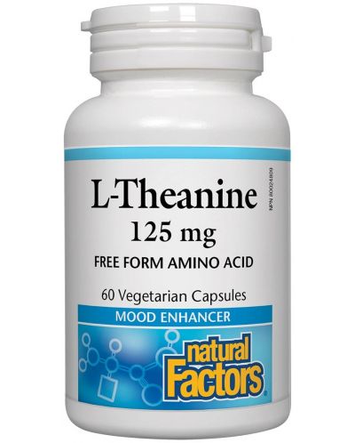 L-Theanine, 125 mg, 60 веге капсули, Natural Factors - 1