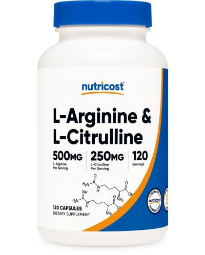 L-Arginine & L-Citruline, 120 капсули, Nutricost - 1