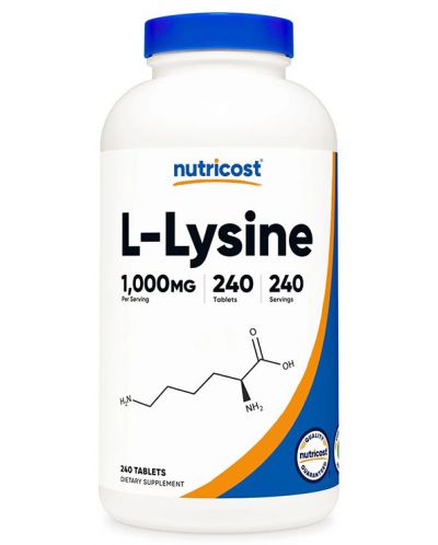 L-Lysine, 1000 mg, 240 таблетки, Nutricost - 1