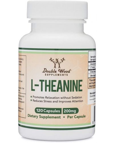 L-Theanine, 200 mg, 120 капсули, Double Wood - 1