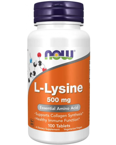 L-Lysine, 500 mg, 100 таблетки, Now - 1