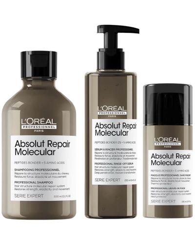 L'Oréal Professionnel Absolut Repair Molecular Комплект - Шампоан, Маска и Серум, 300 + 100 + 250 ml - 1