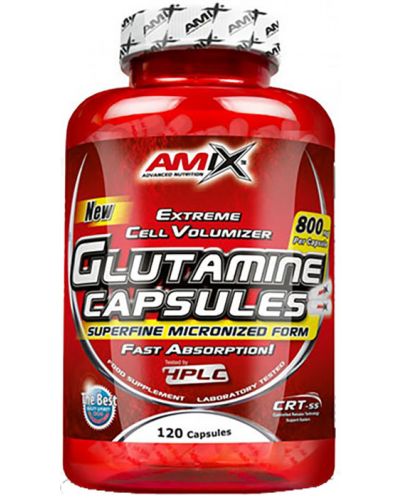 L-Glutamine, 800 mg, 120 капсули, Amix - 1