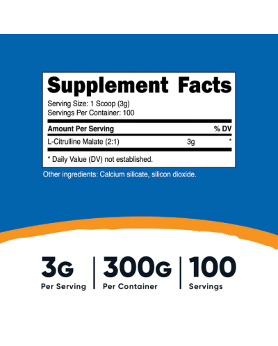 L-Citruline Malate 2:1, 300 g, Nutricost - 2