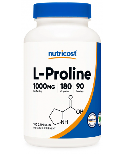 L-Proline, 180 капсули, Nutricost - 1