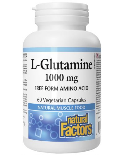 L-Glutamine, 1000 mg, 60 капсули, Natural Factors - 1