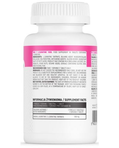 L-Carnitine 1000, 1000 mg, 90 таблетки, OstroVit - 2
