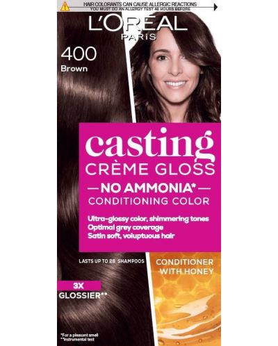 L'Oréal Casting Creme Gloss Боя за коса без амоняк, 400 Brown - 1