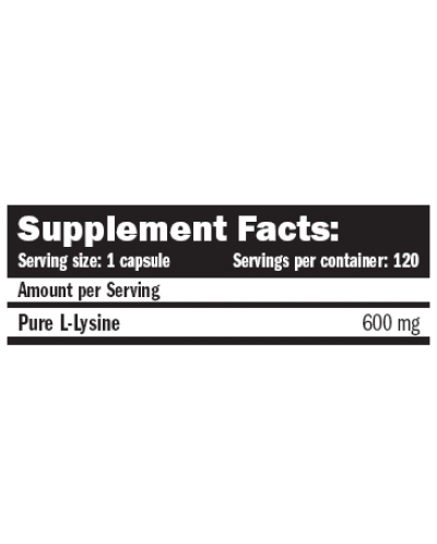 L-Lysine, 600 mg, 120 капсули, Amix - 2