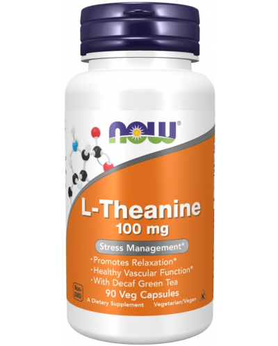 L-Theanine, 100 mg, 90 капсули, Now - 1