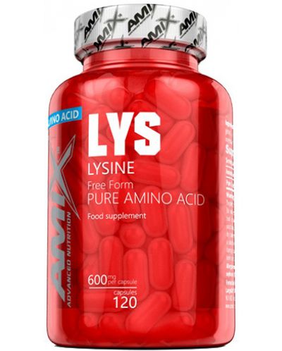 L-Lysine, 600 mg, 120 капсули, Amix - 1