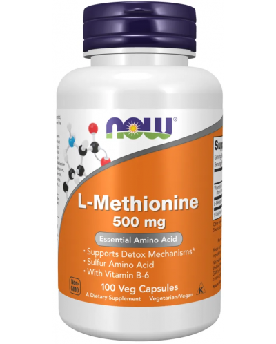 L-Methionine, 100 капсули, Now - 1