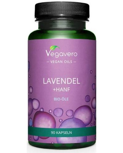 Lavendel + Hanf Bio-öle, 90 капсули, Vegavero - 1