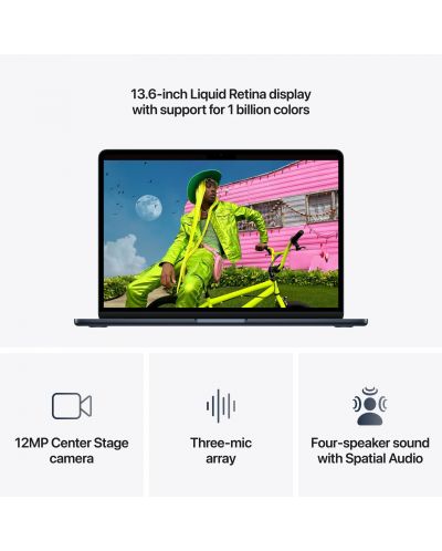 Лаптоп Apple - MacBook Air 13, 13.6'', M5, 16GB/512GB, Midnight