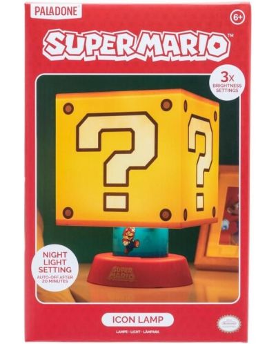 Лампа Paladone Games: Super Mario Bros. - Question Block - 5