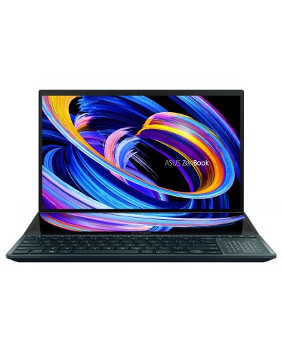 Лаптоп ASUS - ZenBook Pro Duo 15 UX582ZM, 15.6'', 4K, i7, Touch, син - 1