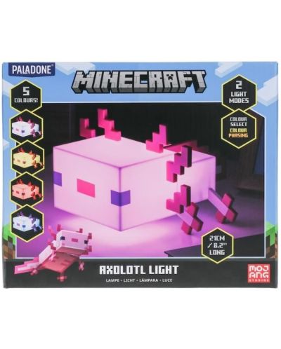Лампа Paladone Games: Minecraft - Axolotl - 5