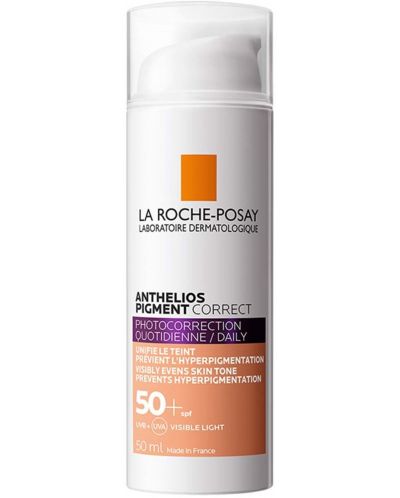 La Roche-Posay Anthelios Тониран слънцезащитен крем Pigment Correct, Medium, SPF50, 50 ml - 1